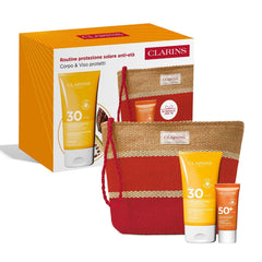 Clarins Anti-Aging Sun Protection Routine - Body Sun Cream SPF30 150ml + Face Sun Cream SPF50+, 30ml