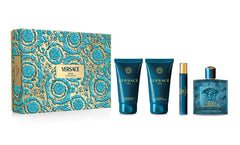 Versace Eros 100ml EDP + 75ml Aftershave Balm + 75ml Shower Gel + 10ml EDP Mini for Men GIFT SET