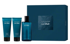 Davidoff Men's Cool Water 125ml EDT + 75ml Shower Gel + 75ml After Shave Balm for Men Gift Set