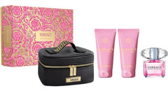 Versace Bright Crystal 90ml EDT + 100ml Body Lotion + 100ml Shower Gel + Bag for Women Gift Set