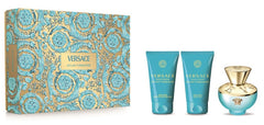 Versace Dylan Turquoise 50ml EDT + 50ml Shower Gel + 50ml Bath Gel for Women Gift Set
