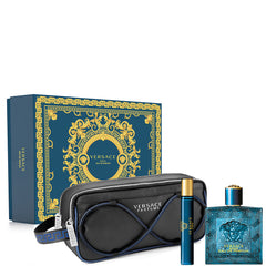 Versace Eros for Men 100ml EDP Gift Set + 10ml Mini + Toiletry Bag