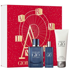 Armani Acqua Di Gio Profondo EDP 40ml Gift Set + 15ml Mini + Shower Gel - Perfume Oasis