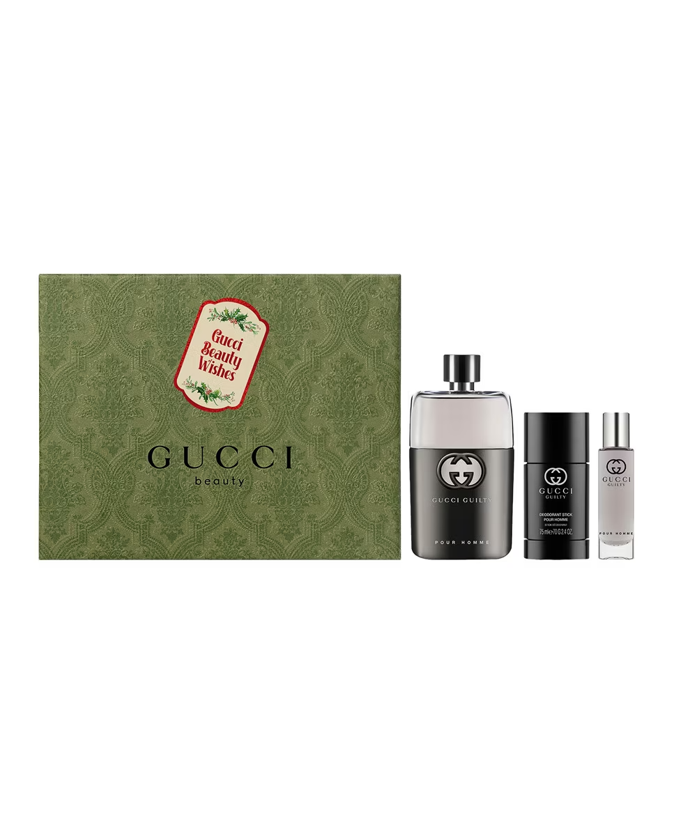 Gucci Guilty Pour Homme 90ml EDT Gift Set + 15ml mini EDT Spray + 75ml Deo Stick