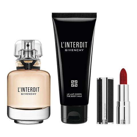Givenchy L'Interdit 50ml EDP + 75ml Body Milk + Lipstick for Women GIFT SET