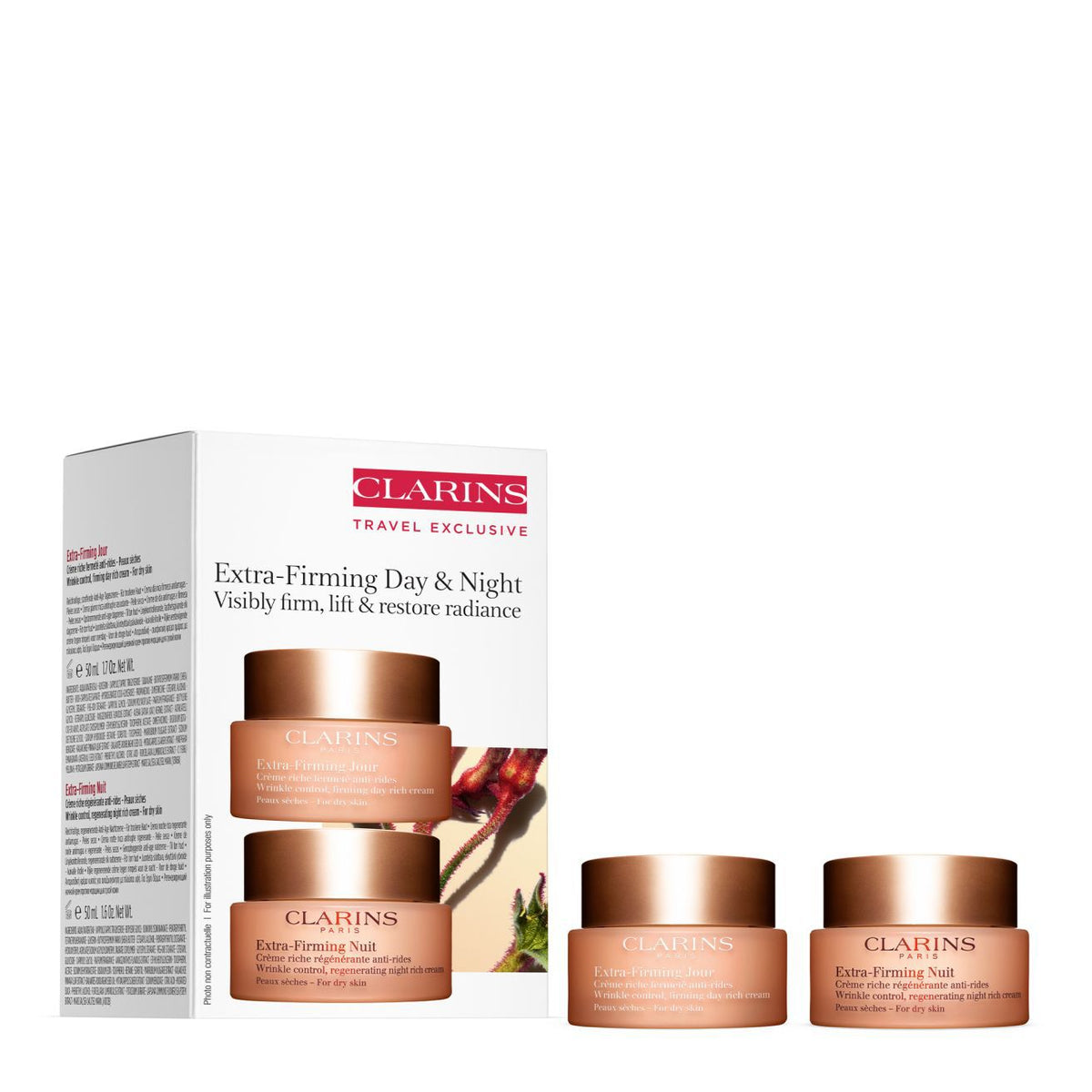 Clarins Extra-Firming Day & Night Cream Travel Exclusive Set For Dry Skin