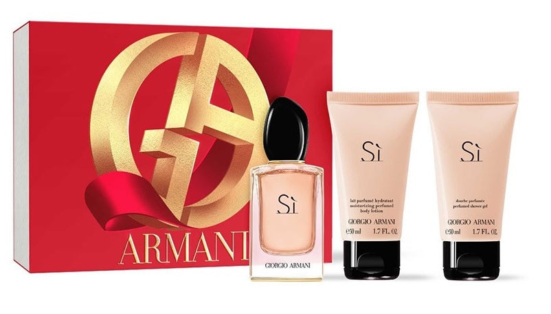 Set de regalo Armani Si 50 ml EDP + 50 ml Loción corporal + 50 ml Gel de ducha para mujer
