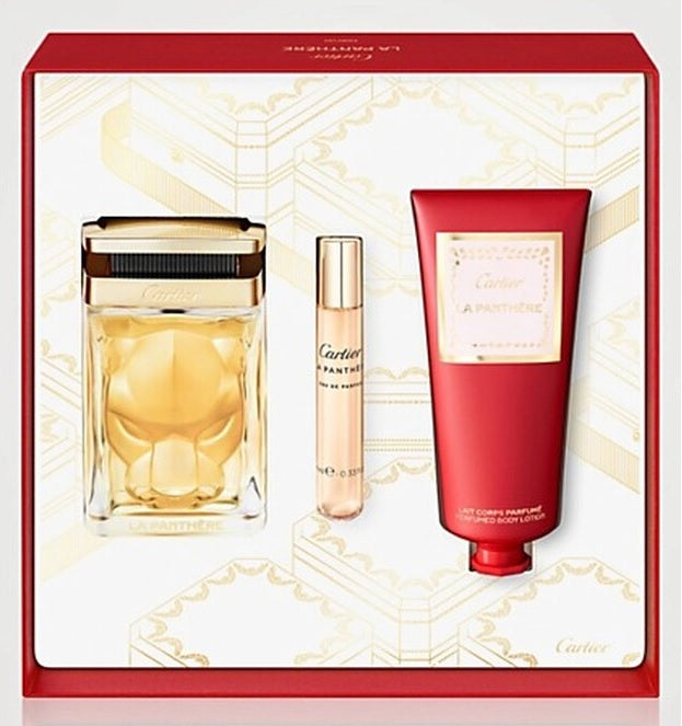 Cartier La Panthere 100ml Parfum + 100ml Body Lotion + 10ml EDP for Women Gift Set