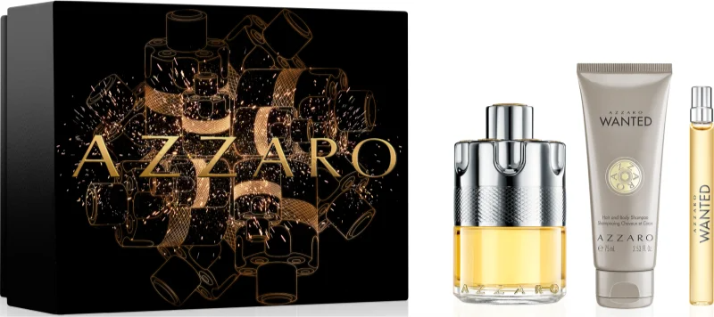 Azzaro Wanted Gift Set 100ml EDT Spray + 10ml Mini + 75ml Shower Gel