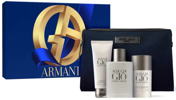 Armani Acqua di Giò for Men 100ml EDT + 75ml Shower Gel + 75ml Deodorant + Pouch