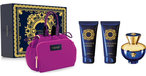 Versace Dylan Blue Gift Set 100ml EDP + 100ml Shower Gel + 100ml Body Lotion + Bag