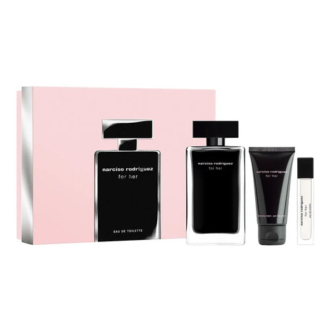 Narciso Rodriguez For Her Gift Set 100ml EDT + 50ml Body Lotion + Mini