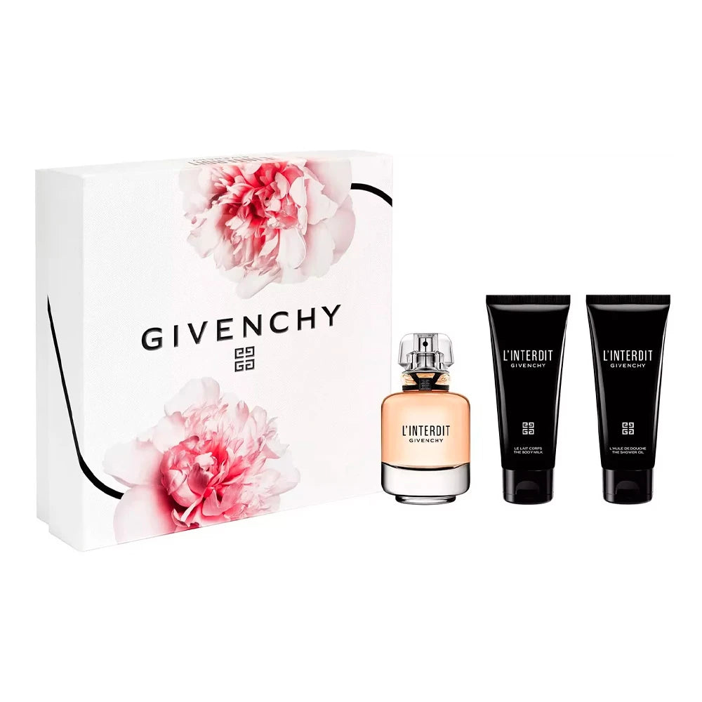 Givenchy L'interdit Gift Set 80ml EDP + 75ml Body Lotion + 75ml Shower Gel