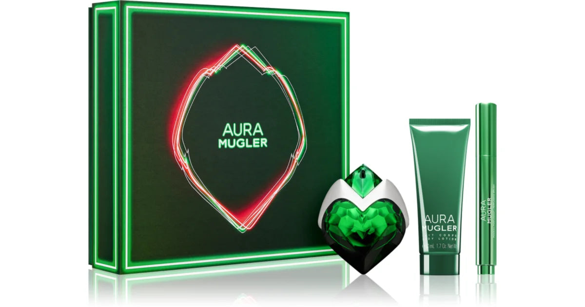 Mugler Aura 30ml Refillable EDP for Women Gift Set + 50ml Body Lotion + Perfume Pen