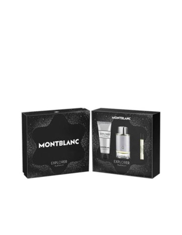 Mont Blanc Explorer Platinum Gift Set 100ml EDP + 100ml Shower Gel + Mini