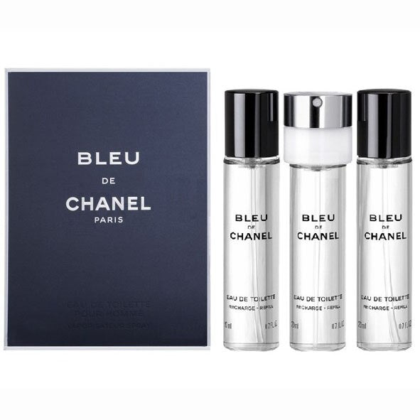 Chanel Bleu de Chanel for Men 3 Travel Spray Refills 3 x 20 ml