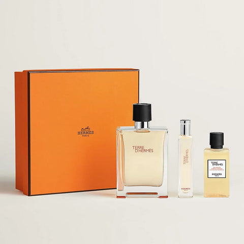 Hermes Terre d'Hermes 100ml EDT + 40ml Shower Gel + 15ml EDT Mini for Men GIFT SET