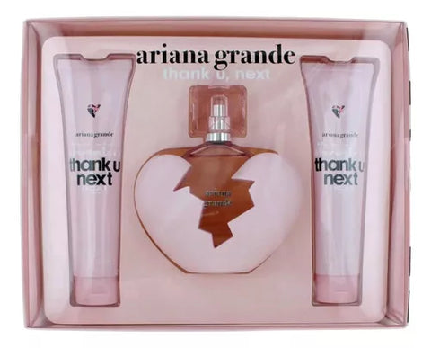 Ariana Grande Thank U Next 100ml EDP Gift Set + 100ml Shower Gel + 100ml Body Souffle