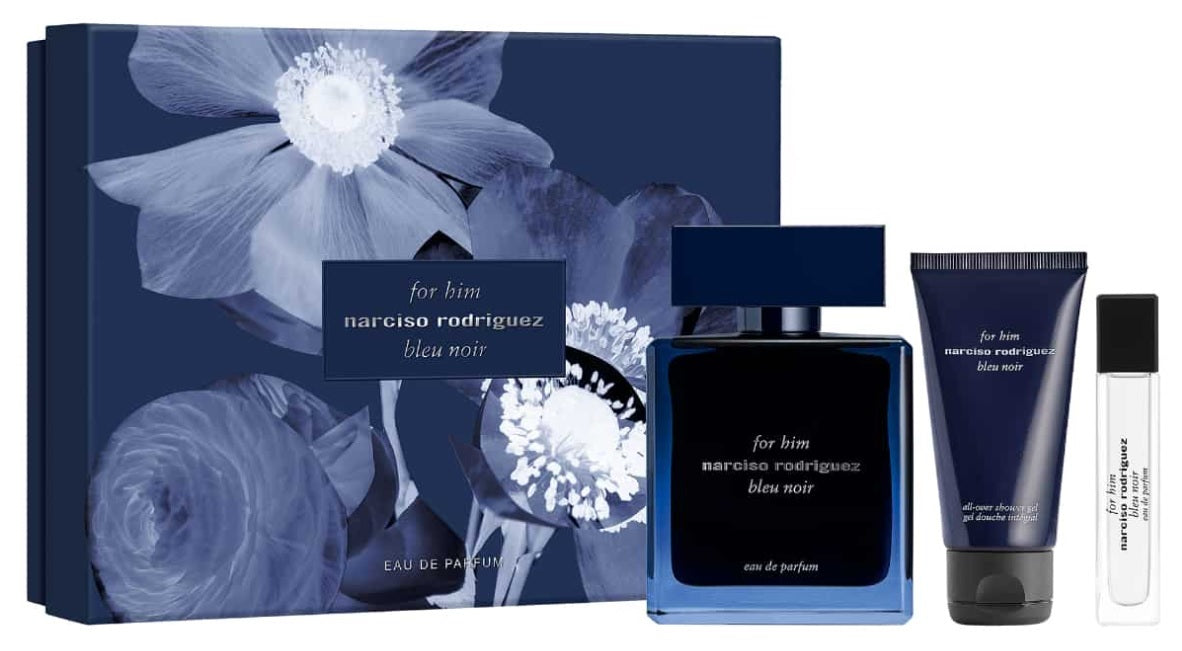 Narciso Rodriguez Bleu Noir 100ml EDP + 50ml Shower Gel + 10ml EDP for Men Gift Set