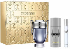 Paco Rabanne Invictus 100ml EDT + 150ml Deodorant + 10ml EDT for Men Gift Set
