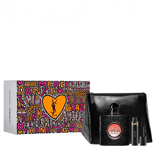 YSL Black Opium Gift Set 50ml Eau De Parfum + Mascara + Pouch