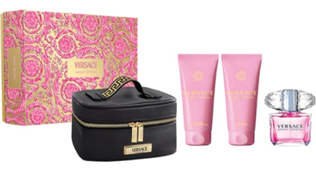 Versace Bright Crystal 90ml EDT + 100ml Body Lotion + 100ml Shower Gel + Bag Set for women