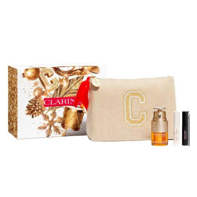 Clarins Gift Set 20ml Double Eye Serum + 3ml Lash Serum + 3ml Mascara + Bag