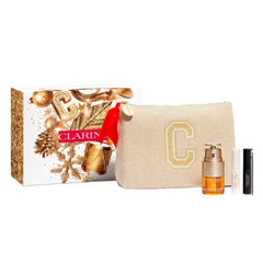 Clarins Gift Set 20ml Double Eye Serum + 3ml Lash Serum + 3ml Mascara + Bag