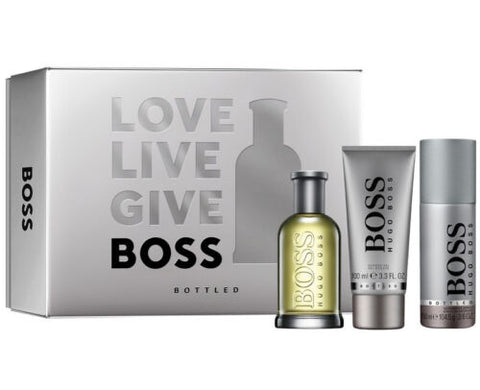 Hugo Boss Bottled Gift Set 100ml EDT + 100ml Shower Gel + 150ml Deo