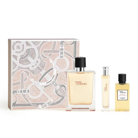 Hermes Terre d'Hermes 100ml EDT + 40ml Shower Gel + 15ml EDT Mini for Men GIFT SET