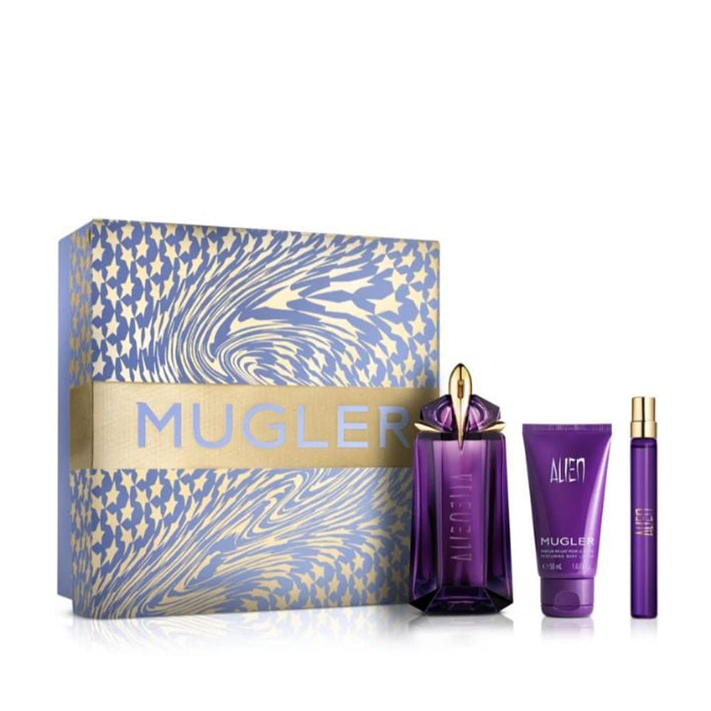 Mugler Alien 90ml EDP gift set with body lotion and mini