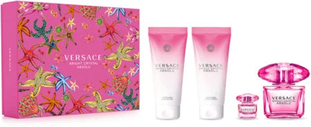 Versace Bright Crystal Absolu Gift Set 90ml EDP + 5ml Mini + 100ml Shower Gel + 100ml Body Lotion