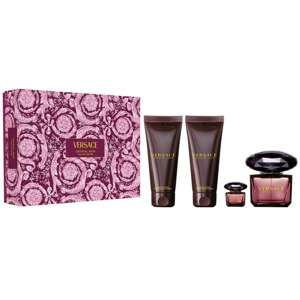 Versace Crystal Noir Gift Set 90ml EDT + 100ml Shower Gel + 100ml Body Lotion + Mini