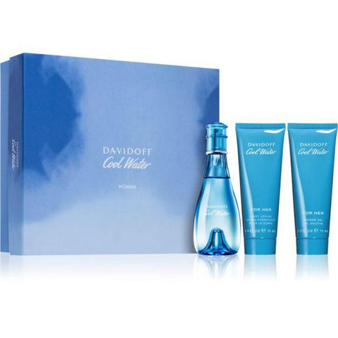 Davidoff Cool Water 100ml EDT for Women Gift Set of 3PCs - Perfume Oasis