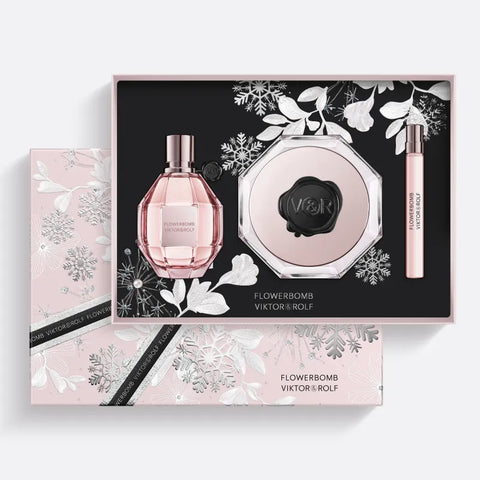 Viktor & Rolf Flowerbomb 100ml EDP + 10ml EDP Mini + 200ml Body Cream for Women Gift Set