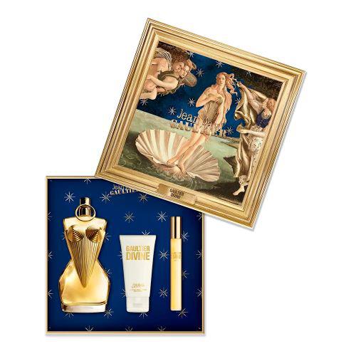 Jean Paul Gaultier Divine 100ml EDP + 75ml Body Lotion + 10ml Mini for Women Gift Set