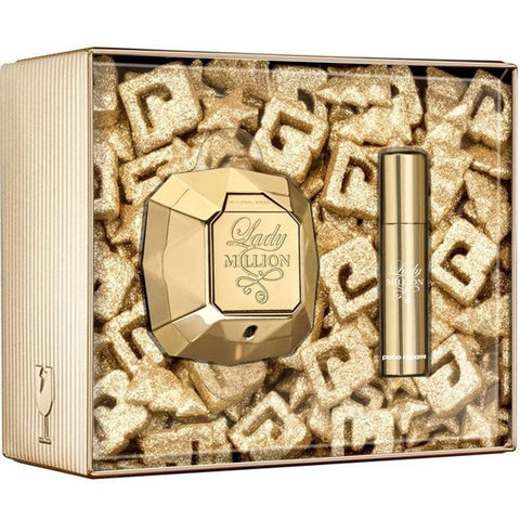 Paco Rabanne Lady Million EDP Giftset 80ml EDP + 10ml Mini Bottle - Perfume Oasis