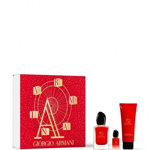 Armani Si Passione EDP 50ml Gift Set + Mini EDP + 75ml Body Lotion - Perfume Oasis