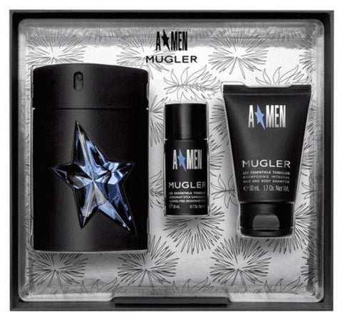 A*Men Amen Mugler Gift Set for Men 100ml EDT + 50ml Shower Gel + 20ml Deo Spray - Perfume Oasis