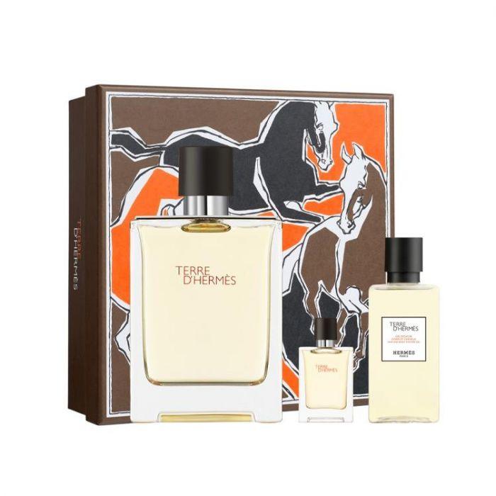 Hermes Terre D'Hermes Gift Set for Men EDT 100ml +5ml mini EDT+ 40ml Shower Gel - Perfume Oasis
