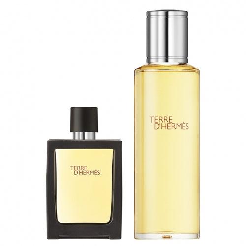 Terre d'Hermes Parfum Gift Set 30ml Refillable Spray + 125ml Pure Parfum Refill - Perfume Oasis